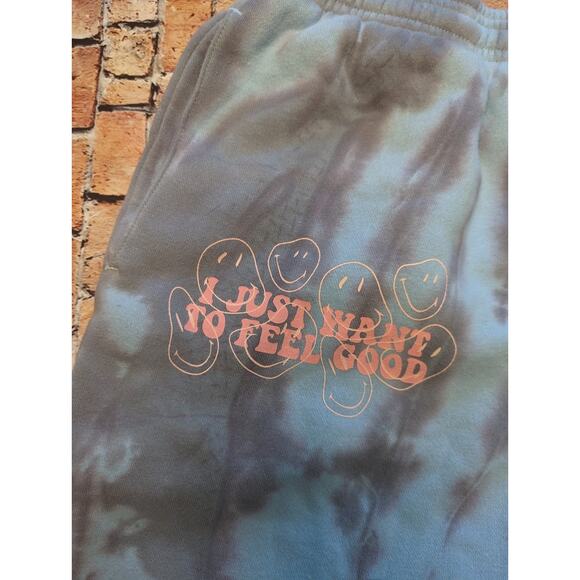 By Samii Ryan Smiley Feel Good Blue Tie Dye Sweatpants size s - Picture 3 of 5